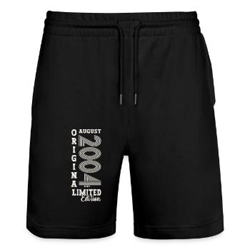 20ème Anniversaire Original Août 2004 Millésime 2004 - Short de jogging bio TRAINER Stanley/Stella unisexe - noir - Devant - Nik (191cm) & Marisol (170cm)