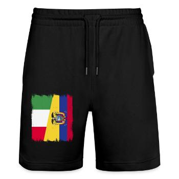 Ecuador Quito Guayaquil Ecuadorianische - Stanley/Stella Unisex Bio Joggingshorts Trainer  - Schwarz - Vorne - Nik (191cm) & Marisol (170cm)