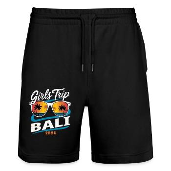 Girls Trip Bali 2024 - Stanley/Stella Unisex Bio Joggingshorts Trainer  - Schwarz - Vorne - Nik (191cm) & Marisol (170cm)