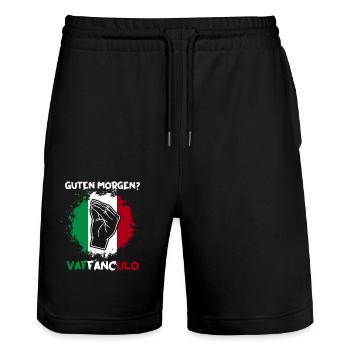 Italien Italiener Vaffanculo - Stanley/Stella Unisex Bio Joggingshorts Trainer  - Schwarz - Vorne - Nik (191cm) & Marisol (170cm)