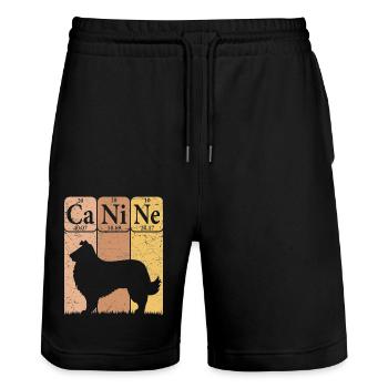 Rough Collie Periodic Table Elements Dog Lover - Stanley/Stella Unisex Bio Joggingshorts Trainer  - Schwarz - Vorne - Nik (191cm) & Marisol (170cm)