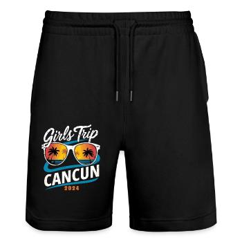 Voyage entre filles Cancun 2024 - Short de jogging bio TRAINER Stanley/Stella unisexe - noir - Devant - Nik (191cm) & Marisol (170cm)