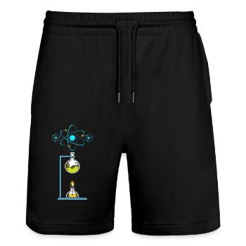 Physik Laboratorium Lehrer für Naturwissenschaften Physiker Nerd - Stanley/Stella Unisex Bio Joggingshorts Trainer  - Schwarz - Vorne - Nik (191cm) & Marisol (170cm)