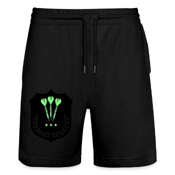 Pinces Armoiries - Short de jogging bio TRAINER Stanley/Stella unisexe - noir - Devant - Nik (191cm) & Marisol (170cm)