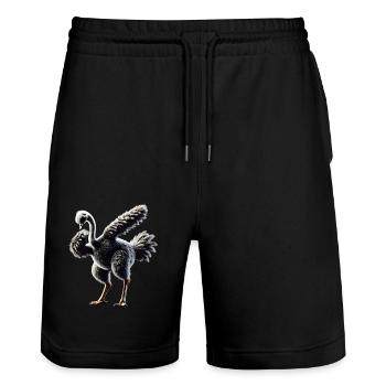 Drôle Dabbing Autruche Oiseau Amoureux des animaux Autruche - Short de jogging bio TRAINER Stanley/Stella unisexe - noir - Devant - Nik (191cm) & Marisol (170cm)