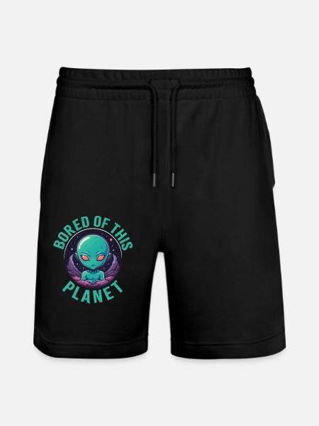 Bored of this planet. - Stanley/Stella Trainer Unisex Organic Jogging Shorts - black