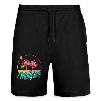 Mallorca - Stanley/Stella Unisex Bio Joggingshorts Trainer  - Schwarz - Vorne - Nik (191cm) & Marisol (170cm)