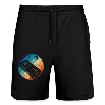 Cornhole Team Bean Bag Player - Stanley/Stella Unisex Bio Joggingshorts Trainer  - Schwarz - Vorne - Nik (191cm) & Marisol (170cm)