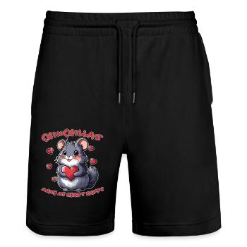 Chinchilla Saying Funny Chinchilla Gift - Stanley/Stella Trainer Unisex Organic Jogging Shorts - black - Front - Nik (191cm) & Marisol (170cm)
