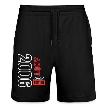 Cadeau d’anniversaire en édition limitée Août 2006 - Short de jogging bio TRAINER Stanley/Stella unisexe - noir - Devant - Nik (191cm) & Marisol (170cm)
