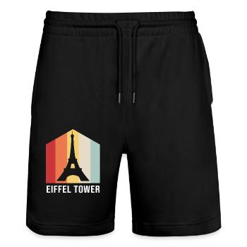 France Tour Eiffel - Short de jogging bio TRAINER Stanley/Stella unisexe - noir - Devant - Nik (191cm) & Marisol (170cm)