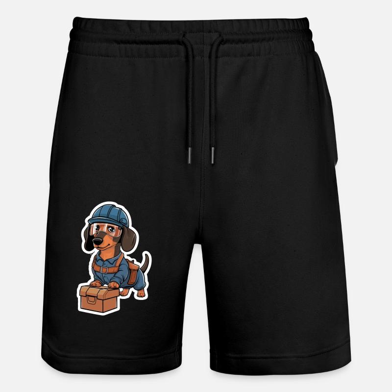 Dackel Im Kostüm Handwerker Dackel Mit - Stanley/Stella Unisex Bio Joggingshorts Trainer  - Schwarz