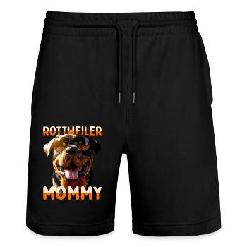 Rottweiler Mommy Mama Mutter Muttertag Mom Hunde - Stanley/Stella Unisex Bio Joggingshorts Trainer  - Schwarz - Vorne - Nik (191cm) & Marisol (170cm)