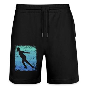 Figure Skating Figure Skating Ice Skating - Stanley/Stella Trainer Unisex Organic Jogging Shorts - black - Front - Nik (191cm) & Marisol (170cm)