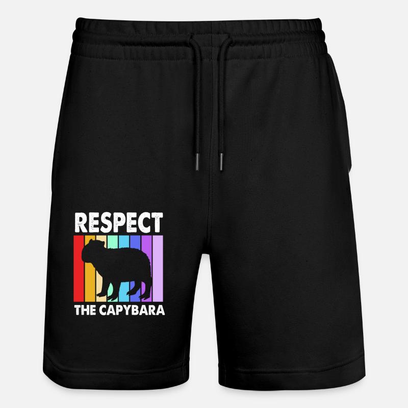 Capybara - Stanley/Stella Unisex Bio Joggingshorts Trainer  - Schwarz