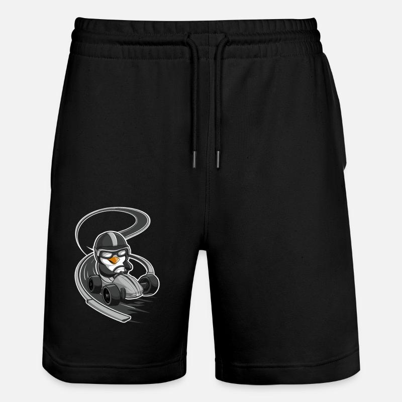 Pingouin coureur sur kart - Short de jogging bio TRAINER Stanley/Stella unisexe - noir