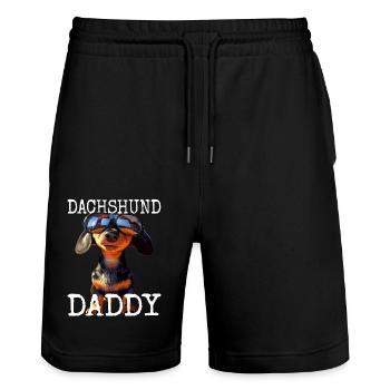 Teckel Papa Teckel Papa Viennois Papa Fête des Pères - Short de jogging bio TRAINER Stanley/Stella unisexe - noir - Devant - Nik (191cm) & Marisol (170cm)
