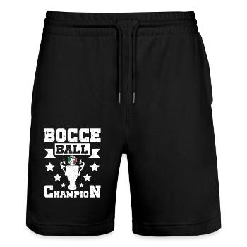 Bocce Ball Champion - Stanley/Stella Unisex Bio Joggingshorts Trainer  - Schwarz - Vorne - Nik (191cm) & Marisol (170cm)