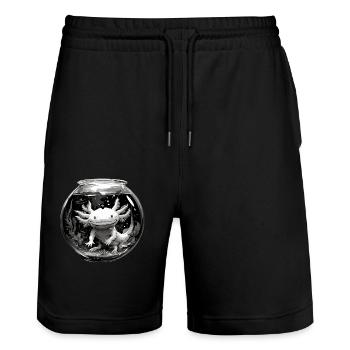 Axolotl - Short de jogging bio TRAINER Stanley/Stella unisexe - noir - Devant - Nik (191cm) & Marisol (170cm)