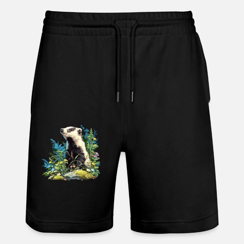 Badger Dachse Dachs - Stanley/Stella Unisex Bio Joggingshorts Trainer  - Schwarz