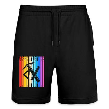 architecte - Short de jogging bio TRAINER Stanley/Stella unisexe - noir - Devant - Nik (191cm) & Marisol (170cm)