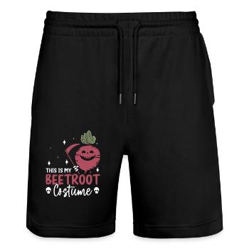 This Is My Beetroot Costume - Beetroot Vegetables - Stanley/Stella Trainer Unisex Organic Jogging Shorts - black - Front - Nik (191cm) & Marisol (170cm)