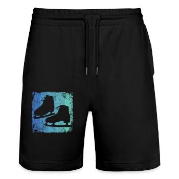 Figure Skating Figure Skating Ice Skating - Stanley/Stella Trainer Unisex Organic Jogging Shorts - black - Front - Nik (191cm) & Marisol (170cm)