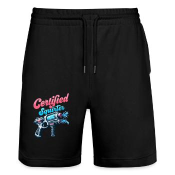 Certifié Squirter Squirt Gun Summer Water Fun - Short de jogging bio TRAINER Stanley/Stella unisexe - noir - Devant - Nik (191cm) & Marisol (170cm)