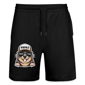 Garten Geschenk Hobby Gaärtner Sprüche Geburtstag - Stanley/Stella Unisex Bio Joggingshorts Trainer  - Schwarz - Vorne - Nik (191cm) & Marisol (170cm)