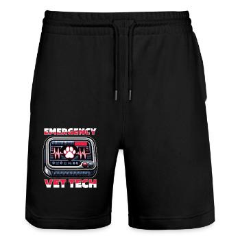 Technicien vétérinaire Technicien vétérinaire d’urgence Vet Med - Short de jogging bio TRAINER Stanley/Stella unisexe - noir - Devant - Nik (191cm) & Marisol (170cm)
