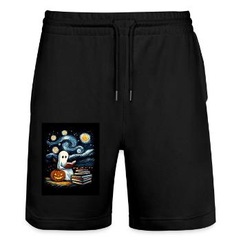 Cadeau d’Halloween Femmes Hommes Enfants Décoration - Short de jogging bio TRAINER Stanley/Stella unisexe - noir - Devant - Nik (191cm) & Marisol (170cm)