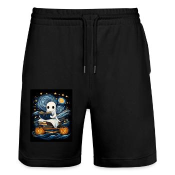 Halloween Geschenk Frauen Geist Männer Kinder Deko - Short de jogging bio TRAINER Stanley/Stella unisexe - noir - Devant - Nik (191cm) & Marisol (170cm)