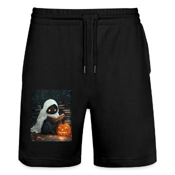 Cadeau d’Halloween Femmes Hommes Enfants Décoration - Short de jogging bio TRAINER Stanley/Stella unisexe - noir - Devant - Nik (191cm) & Marisol (170cm)