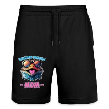 Bearded Dragon Saying Mom Funny Bearded Dragon Gift - Stanley/Stella Trainer Unisex Organic Jogging Shorts - black - Front - Nik (191cm) & Marisol (170cm)