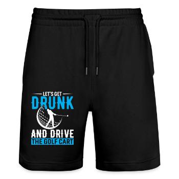 Lass uns betrinken und den Golfwagen fahren - Stanley/Stella Unisex Bio Joggingshorts Trainer  - Schwarz - Vorne - Nik (191cm) & Marisol (170cm)