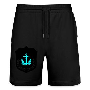 Anchor Coat of Arms - Stanley/Stella Trainer Unisex Organic Jogging Shorts - black - Front - Nik (191cm) & Marisol (170cm)