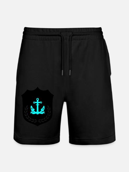 Anchor Coat of Arms - Stanley/Stella Trainer Unisex Organic Jogging Shorts - black