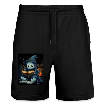 Cadeau d’Halloween Femmes Hommes Enfants Décoration - Short de jogging bio TRAINER Stanley/Stella unisexe - noir - Devant - Nik (191cm) & Marisol (170cm)
