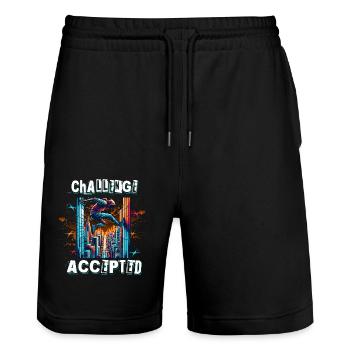Parkour - Stanley/Stella Trainer Unisex Organic Jogging Shorts - black - Front - Nik (191cm) & Marisol (170cm)