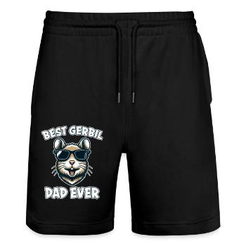 Gerbil Saying Gerbil Dad Funny Gerbil Gift - Stanley/Stella Trainer Unisex Organic Jogging Shorts - black - Front - Nik (191cm) & Marisol (170cm)