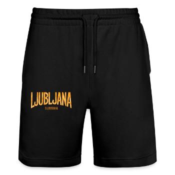Ljubljana Souvenir Slovénie - Short de jogging bio TRAINER Stanley/Stella unisexe - noir - Devant - Nik (191cm) & Marisol (170cm)