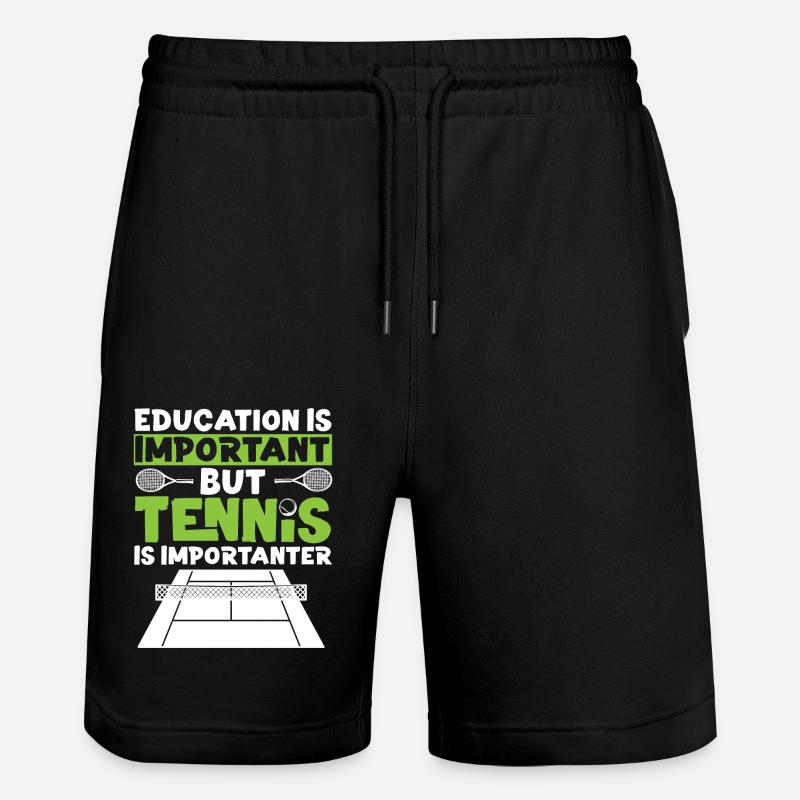 Funny Tennis Player Racket - Stanley/Stella Trainer Unisex Organic Jogging Shorts - black