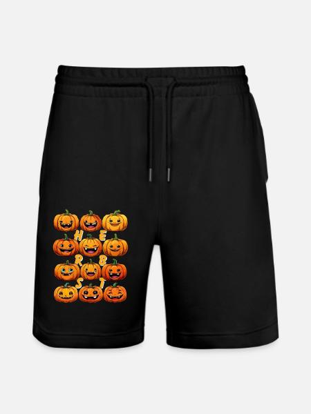 AUTUMN PUMPKIN - Stanley/Stella Trainer Unisex Organic Jogging Shorts - black