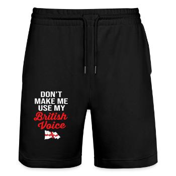 Angleterre - Short de jogging bio TRAINER Stanley/Stella unisexe - noir - Devant - Nik (191cm) & Marisol (170cm)