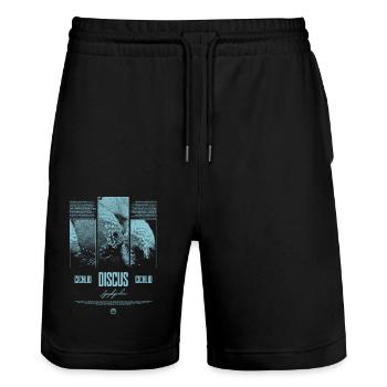 Diskusfisch Buntbarsch Aquarium Fischhalter - Stanley/Stella Unisex Bio Joggingshorts Trainer  - Schwarz - Vorne - Nik (191cm) & Marisol (170cm)
