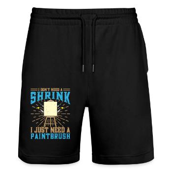 Cool Artist I Need Just A Paintbrush Painter Gift - Stanley/Stella Unisex Bio Joggingshorts Trainer  - Schwarz - Vorne - Nik (191cm) & Marisol (170cm)