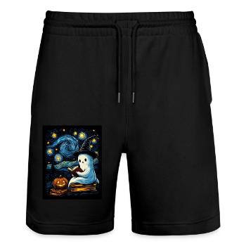 Cadeau d’Halloween Femmes Hommes Enfants Décoration - Short de jogging bio TRAINER Stanley/Stella unisexe - noir - Devant - Nik (191cm) & Marisol (170cm)