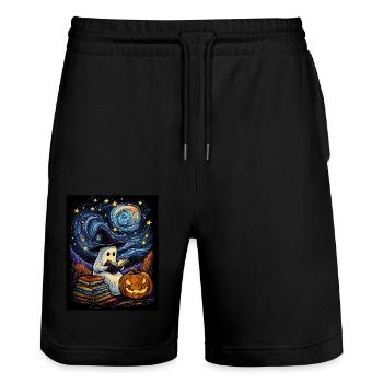 Cadeau d’Halloween Femmes Hommes Enfants Décoration - Short de jogging bio TRAINER Stanley/Stella unisexe - noir - Devant - Nik (191cm) & Marisol (170cm)