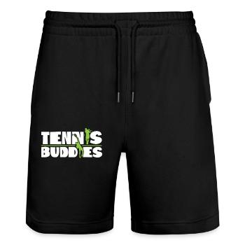 Drôle de joueur de tennis raquette Besties - Short de jogging bio TRAINER Stanley/Stella unisexe - noir - Devant - Nik (191cm) & Marisol (170cm)