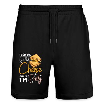 Feed me Grilled cheese tell me I'm pretty - Stanley/Stella Trainer Unisex Organic Jogging Shorts - black - Front - Nik (191cm) & Marisol (170cm)